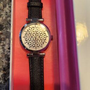 Isaac Mizrahi Black and Silver Women's Watch